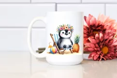 Young Penguin with Flower Wreath Sticker for Summer Product Image 2