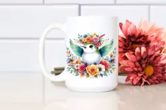 Hummingbird Flower Crown Sublimation Clipart Product Image 2