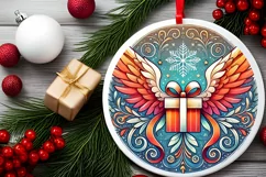 Round Christmas Ornament Sublimation|Clipart Product Image 1
