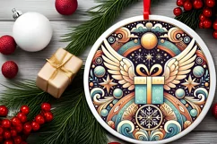 Round Christmas Ornament Sublimation|Clipart Product Image 1