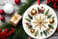 Round Christmas Ornament Sublimation|Clipart Product Image 2