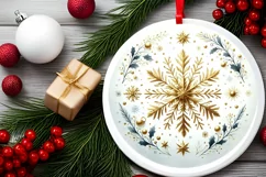 Round Christmas Ornament Sublimation|Clipart Product Image 2