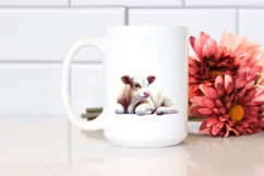 Colorful Pastel Image of Baby Cow with Dojo Background Product Image 2