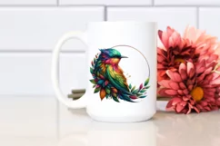 Abstract Bird with Plant Leaves, PNG Product Image 2