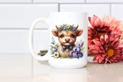 Cute Baby Highland Cow Watercolor Product Image 2