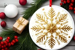 Round Christmas Ornament Sublimation|Clipart Product Image 2