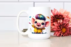 Excited Baby Pig Playing PNG Product Image 2