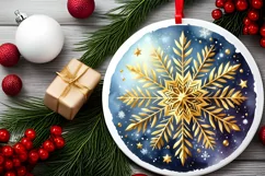 Round Christmas Ornament Sublimation|Clipart Product Image 2