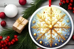 Round Christmas Ornament Sublimation|Clipart Product Image 2