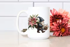 Small Gnome Lily Bouquet | Sublimation | Clipart Product Image 2