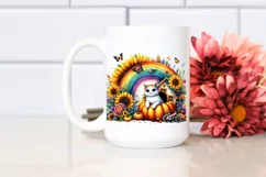 Floral Cat House Watercolor Scene Product Image 2