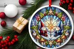 Round Christmas Ornament Sublimation|Clipart Product Image 1