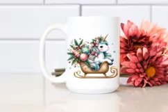 Whimsical Unicorn with Christmas Ornaments PNG Product Image 2