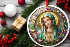 Round Christmas Ornament Sublimation|Clipart Product Image 2