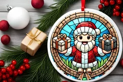 Round Christmas Ornament Sublimation|Clipart Product Image 1