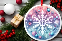 Round Christmas Ornament Sublimation|Clipart Product Image 2