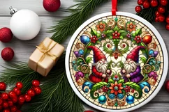 Round Christmas Ornament Sublimation|Clipart Product Image 1