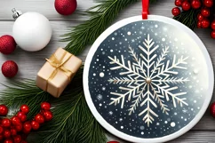 Round Christmas Ornament Sublimation|Clipart Product Image 2