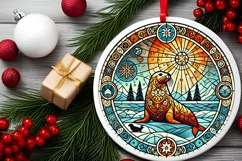 Round Christmas Ornament Sublimation|Clipart Product Image 1