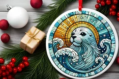 Round Christmas Ornament Sublimation|Clipart Product Image 1
