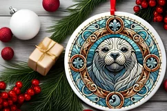 Round Christmas Ornament Sublimation|Clipart Product Image 1