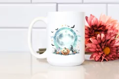 Simple Halloween Moon Watercolor PNG Product Image 2