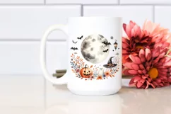 Simple Halloween Moon Watercolor PNG Product Image 2