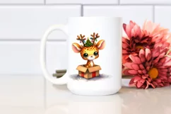 Baby Giraffe with Reindeer Horns PNG Product Image 2