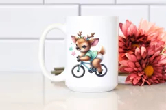 Baby Elk Playing Cycling in the Style of Product Image 2