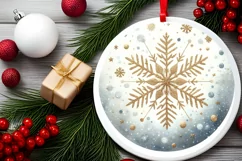 Round Christmas Ornament Sublimation|Clipart Product Image 2