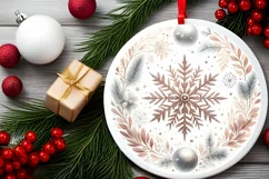 Round Christmas Ornament Sublimation|Clipart Product Image 2