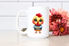 Funny Chicken in Watercolor PNG Product Image 2