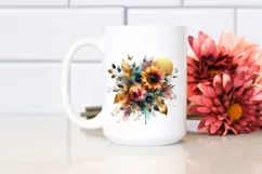 Colorfull Watercolor Bouquet with Sunflower | Sublimation | Product Image 2