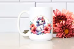 Pastel Baby Unicorn Hibiscus Clipart Product Image 2
