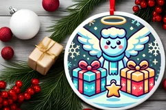Round Christmas Ornament Sublimation|Clipart Product Image 1