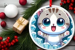 Round Christmas Ornament Sublimation|Clipart Product Image 1