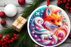 Round Christmas Ornament Sublimation|Clipart Product Image 1