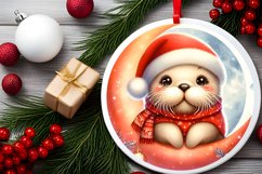 Baby Walrus Christmas Ornament Sublimation PNG Product Image 2