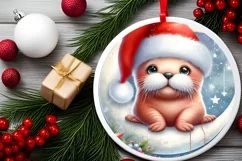 Winter Baby Walrus Retro Digital Painting Product Image 2