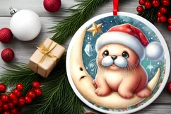 Winter Baby Walrus Retro Digital Painting Product Image 2