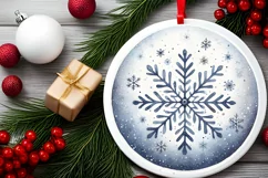Round Christmas Ornament Sublimation|Clipart Product Image 2