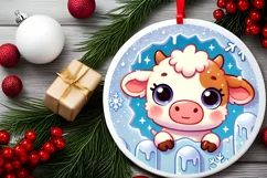 Round Christmas Ornament Sublimation|Clipart Product Image 1