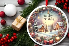 Holiday Wishes Pastel Watercolor Scene Product Image 2