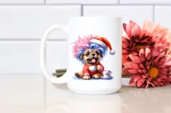 Baby Mastiff with Santa Hat PNG Product Image 2