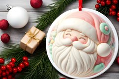 Santa with Depth Round Ornament Sublimation PNG Product Image 2
