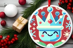 Round Christmas Ornament Sublimation|Clipart Product Image 1