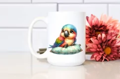 Colorful Baby Macaw with Pillow | Clipart Product Image 2