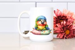 Colorful Baby Macaw with Pillow | Clipart Product Image 2