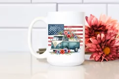 Watercolor Patriotic Van Clipart Product Image 2