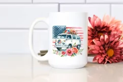 Watercolor Patriotic Van Clipart Product Image 2